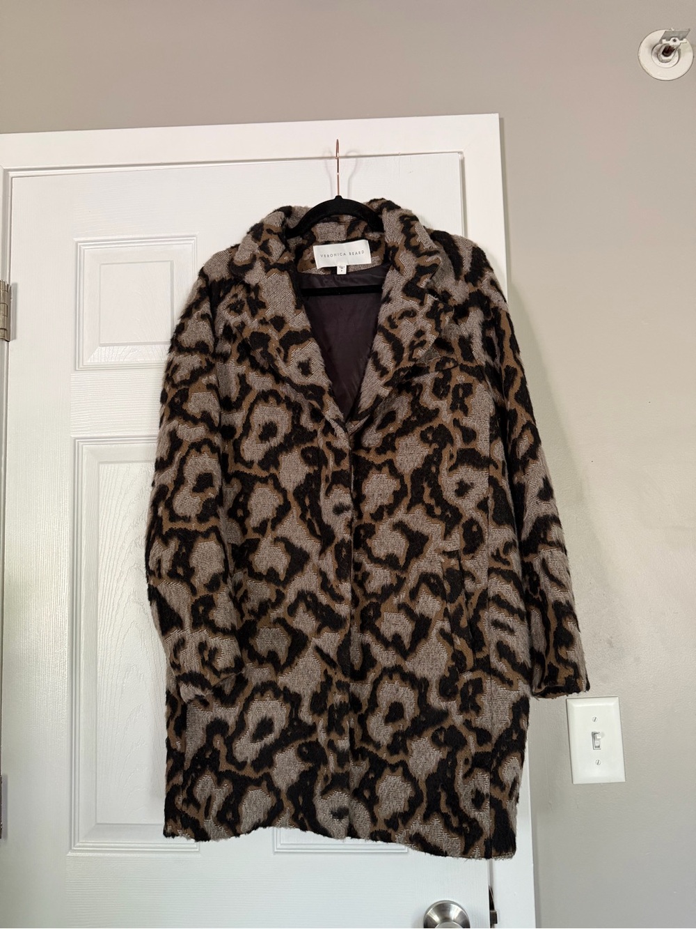 Veronica Beard Alpaca Wool Blend Long Textured Coat Jacket